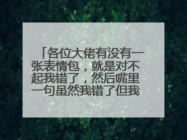 各位大佬有没有一张表情包,就是对不起我错了,然后嘴里一句虽然我错了但我不会承认