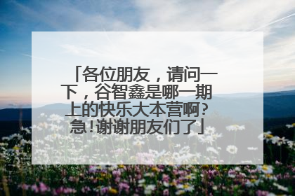各位朋友,请问一下,谷智鑫是哪一期上的快乐大本营啊?急!谢谢朋友们了
