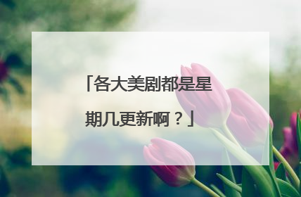 各大美剧都是星期几更新啊？