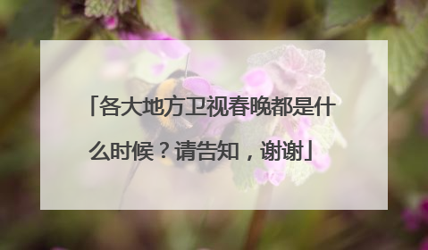 各大地方卫视春晚都是什么时候?请告知,谢谢
