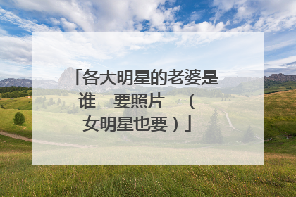 各大明星的老婆是谁 要照片 (女明星也要)