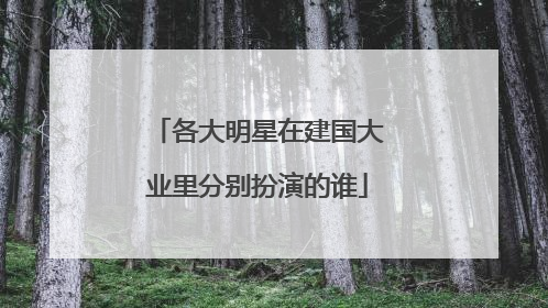 各大明星在建国大业里分别扮演的谁