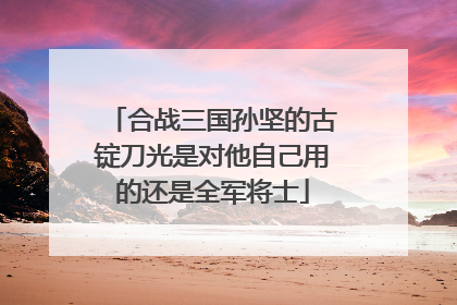 合战三国孙坚的古锭刀光是对他自己用的还是全军将士