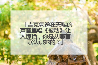 吉克隽逸在天赐的声音里唱《被动》让人惊艳,你是从哪首歌认识她的?