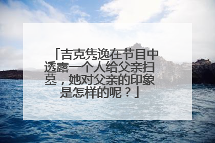 吉克隽逸在节目中透露一个人给父亲扫墓,她对父亲的印象是怎样的呢?