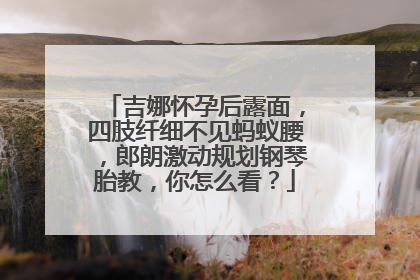 吉娜怀孕后露面，四肢纤细不见蚂蚁腰，郎朗激动规划钢琴胎教，你怎么看？