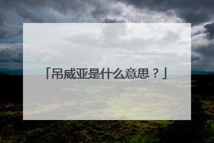 吊威亚是什么意思?