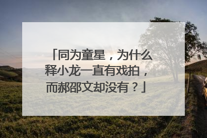 同为童星,为什么释小龙一直有戏拍,而郝邵文却没有?