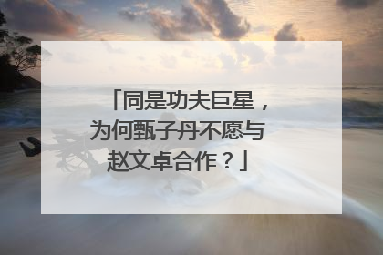 同是功夫巨星，为何甄子丹不愿与赵文卓合作？