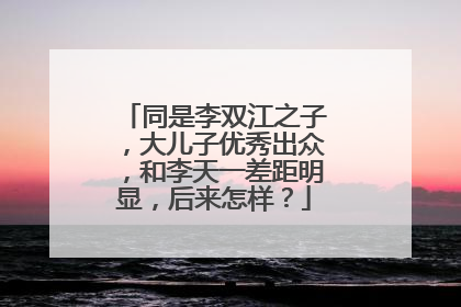 同是李双江之子，大儿子优秀出众，和李天一差距明显，后来怎样？