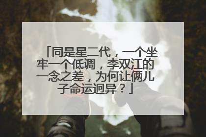 同是星二代,一个坐牢一个低调,李双江的一念之差,为何让俩儿子命运迥异?