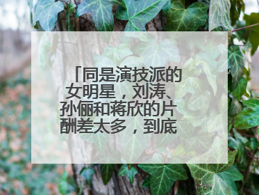 同是演技派的女明星,刘涛、孙俪和蒋欣的片酬差太多,到底差多少呢?