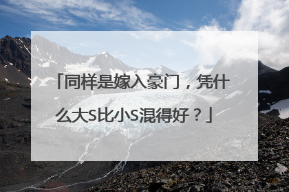 同样是嫁入豪门，凭什么大S比小S混得好？