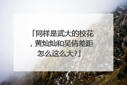 同样是武大的校花,黄灿灿和吴倩差距怎么这么大?