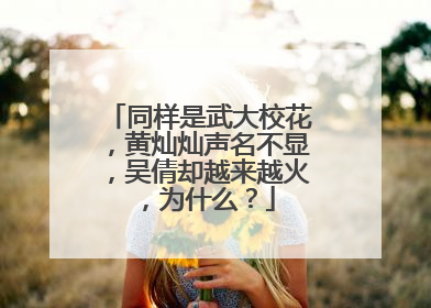 同样是武大校花，黄灿灿声名不显，吴倩却越来越火，为什么？