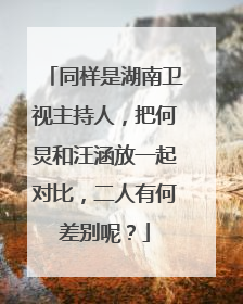 同样是湖南卫视主持人，把何炅和汪涵放一起对比，二人有何差别呢？