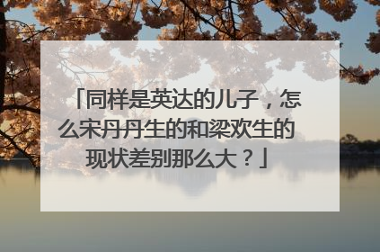 同样是英达的儿子，怎么宋丹丹生的和梁欢生的现状差别那么大？