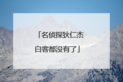 名侦探狄仁杰白客都没有了