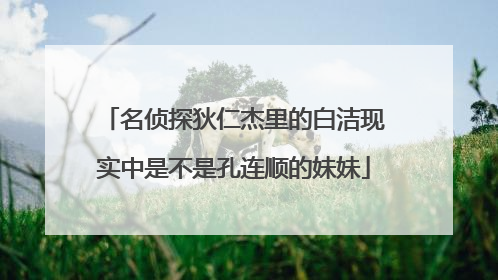 名侦探狄仁杰里的白洁现实中是不是孔连顺的妹妹
