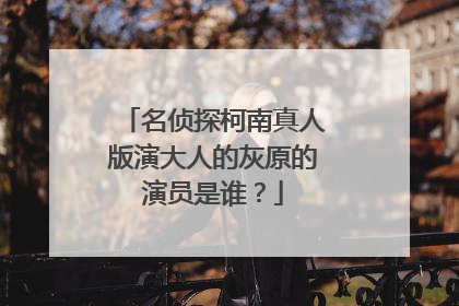 名侦探柯南真人版演大人的灰原的演员是谁？