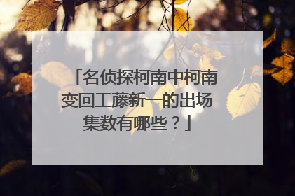 名侦探柯南中柯南变回工藤新一的出场集数有哪些？