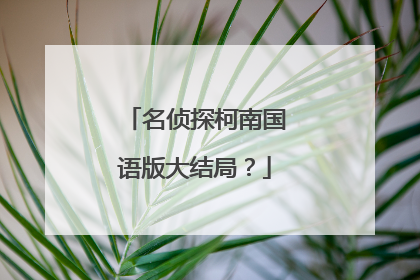 名侦探柯南国语版大结局？