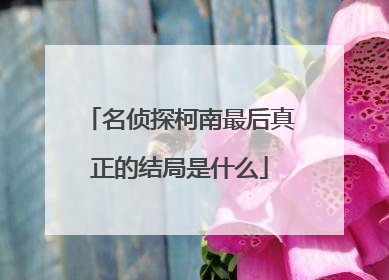 名侦探柯南最后真正的结局是什么