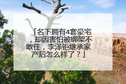 名下拥有4套豪宅,却因害怕被绑架不敢住,李泽钜继承家产后怎么样了?