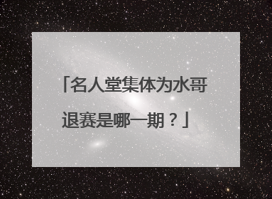 名人堂集体为水哥退赛是哪一期?