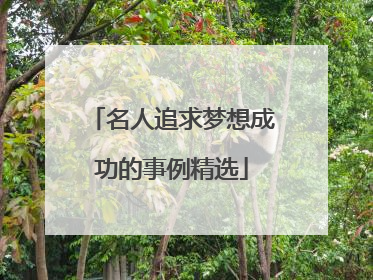 名人追求梦想成功的事例精选