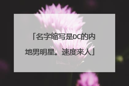 名字缩写是DC的内地男明星。速度来人