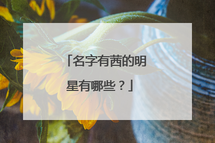 名字有茜的明星有哪些？