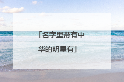 名字里带有中华的明星有