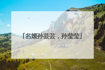 名媛孙芸芸，孙莹莹