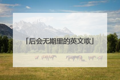后会无期里的英文歌