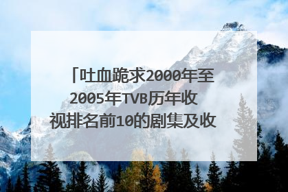 吐血跪求2000年至2005年TVB历年收视排名前10的剧集及收视率(按顺序排列）