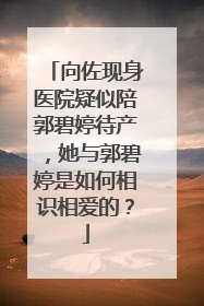 向佐现身医院疑似陪郭碧婷待产,她与郭碧婷是如何相识相爱的?