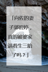 向佐的妻子郭碧婷，真的被婆家逼着生三胎了吗？