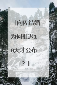 向佐结婚为何推迟10天才公布？