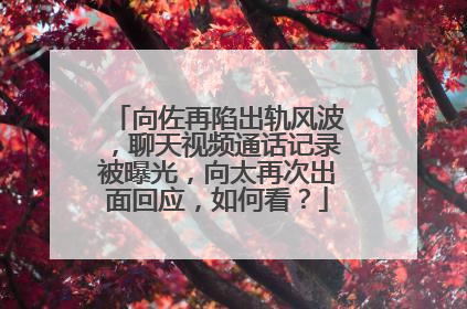 向佐再陷出轨风波,聊天视频通话记录被曝光,向太再次出面回应,如何看?