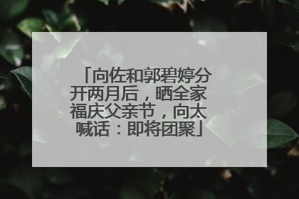 向佐和郭碧婷分开两月后,晒全家福庆父亲节,向太喊话:即将团聚