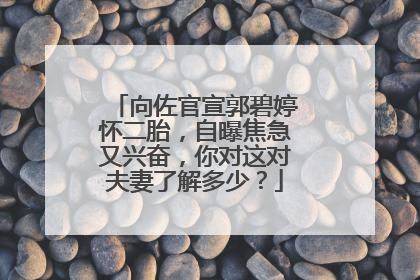 向佐官宣郭碧婷怀二胎，自曝焦急又兴奋，你对这对夫妻了解多少？