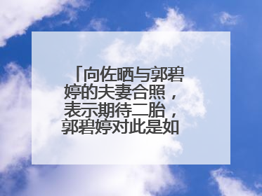 向佐晒与郭碧婷的夫妻合照，表示期待二胎，郭碧婷对此是如何回应的？