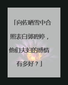 向佐晒雪中合照表白郭碧婷，他们夫妇的感情有多好？