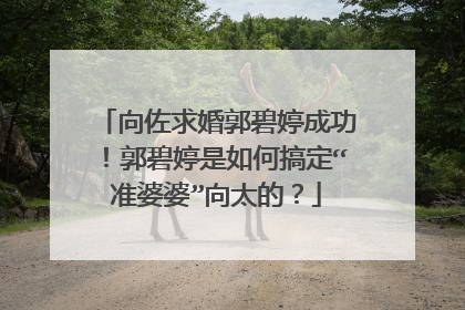 向佐求婚郭碧婷成功!郭碧婷是如何搞定“准婆婆”向太的?