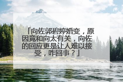 向佐郭碧婷婚变,原因竟和向太有关,向佐的回应更是让人难以接受,咋回事?