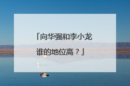 向华强和李小龙谁的地位高?