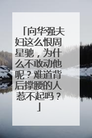 向华强夫妇这么恨周星驰,为什么不敢动他呢?难道背后撑腰的人惹不起吗?