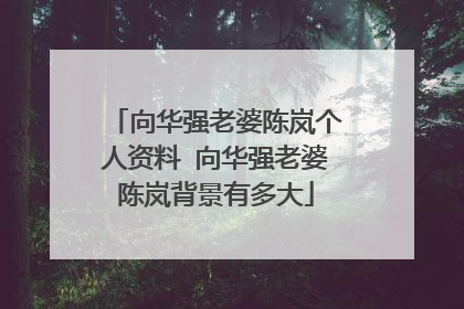 向华强老婆陈岚个人资料 向华强老婆陈岚背景有多大