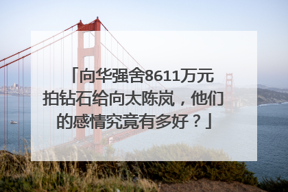 向华强舍8611万元拍钻石给向太陈岚，他们的感情究竟有多好？